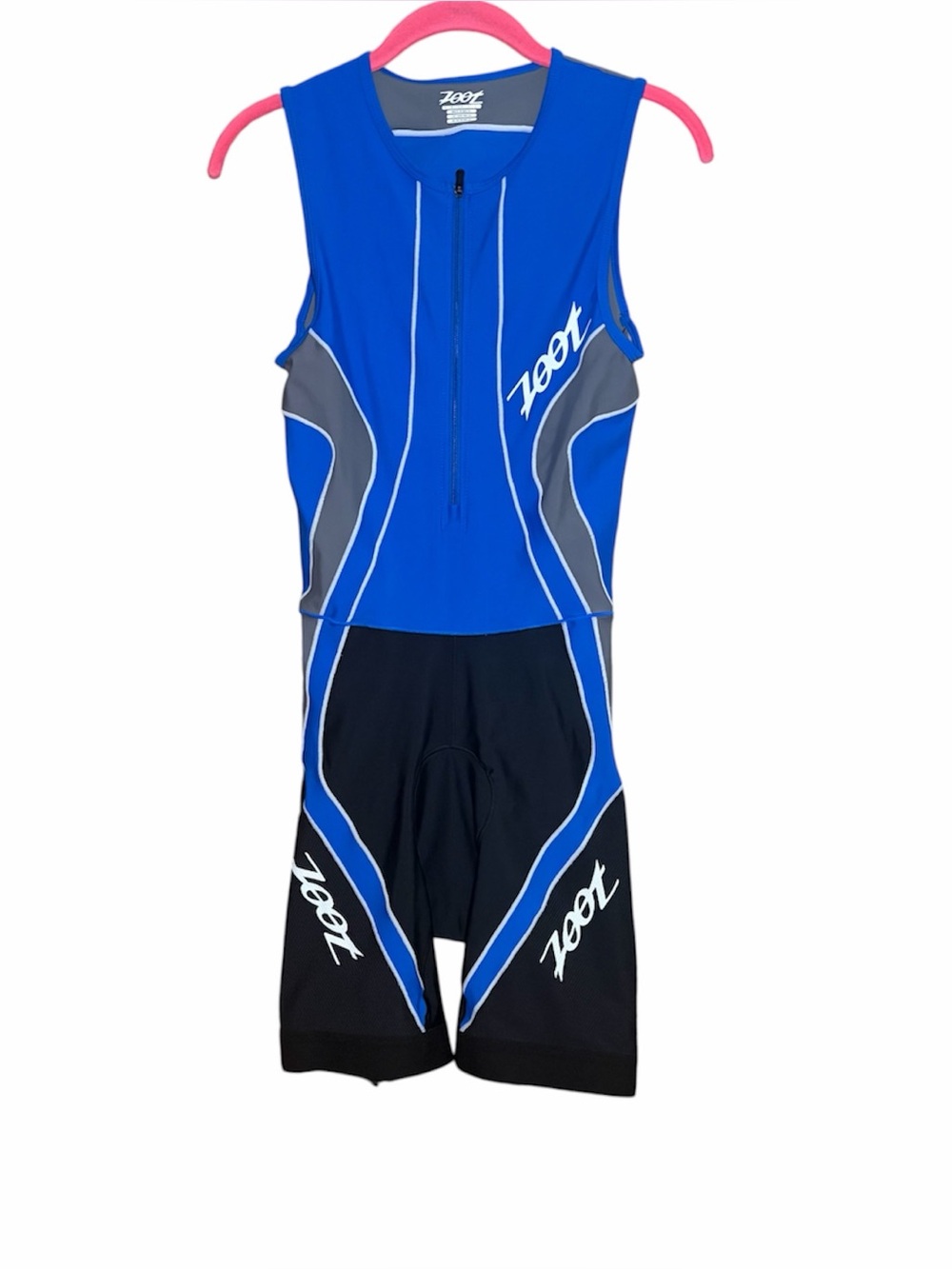 ZOOT Mens Core Triathlon Sleeveless Race Suit Blue Gray Training Race Day Small